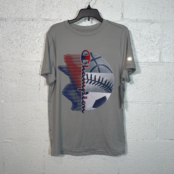 Big Kids' Short-Sleeve T-Shirt, 4-Sport Script Logo grey, XL 18/20 - Picture 1 of 5